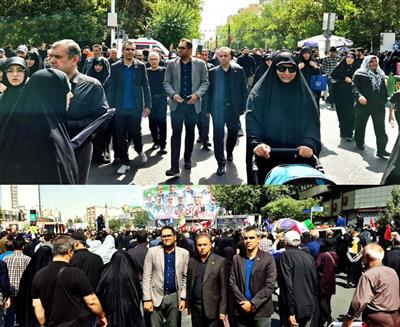 دكتر رضا بستامی، رییس سازمان نظام مهندسی معدن ایران، صبح امروز شنبه هفتم تیرماه همزمان با دوم محرم ۱۴۴۷، در آیین باشكوه تشییع پیكر مطهر شهدای جنگ ۱۲ روزه در برابر تجاوزات رژیم صهیونیستی حضور یافت.